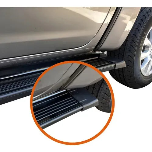 ESTRIBOS ALUMINIO OPTIMUS NEGROS CABINA DOBLE