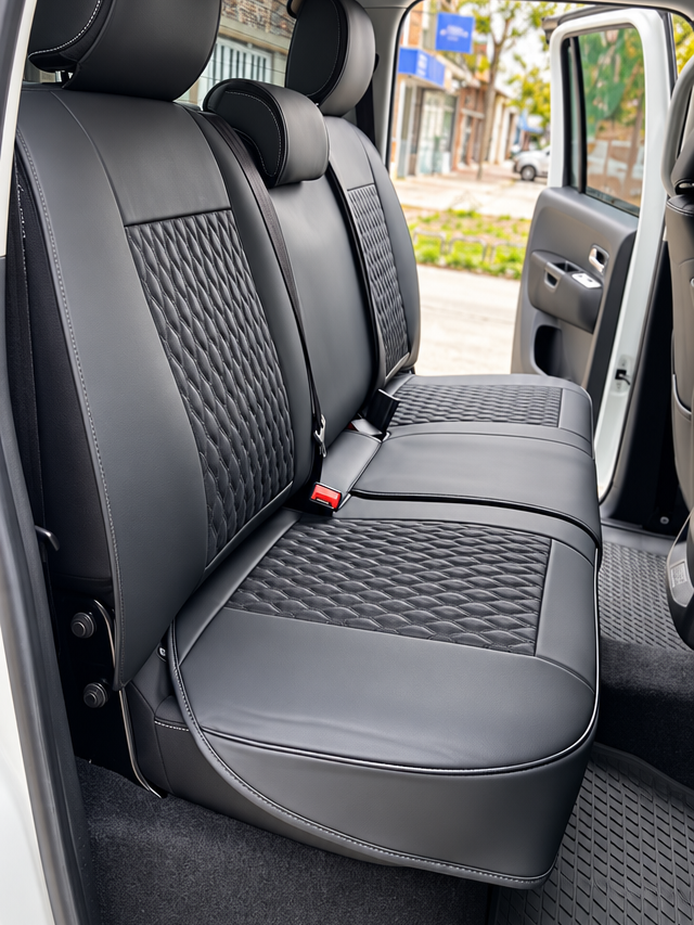 Fundas Coversax con rombos instaladas - asiento trasero (foto de referencia)
